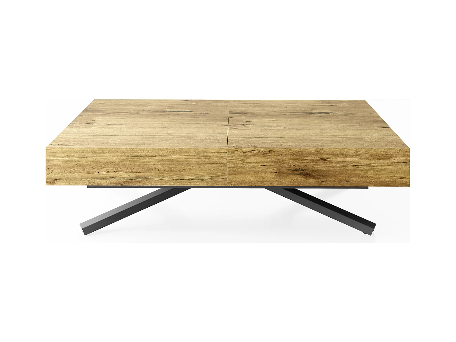 Couchtisch Höhenverstellbar und Ausziehbar Cavetta X - Wohnzimmertisch Esstisch Multifunktionstisch 120-200/80/27-76 cm Lancelot Eiche