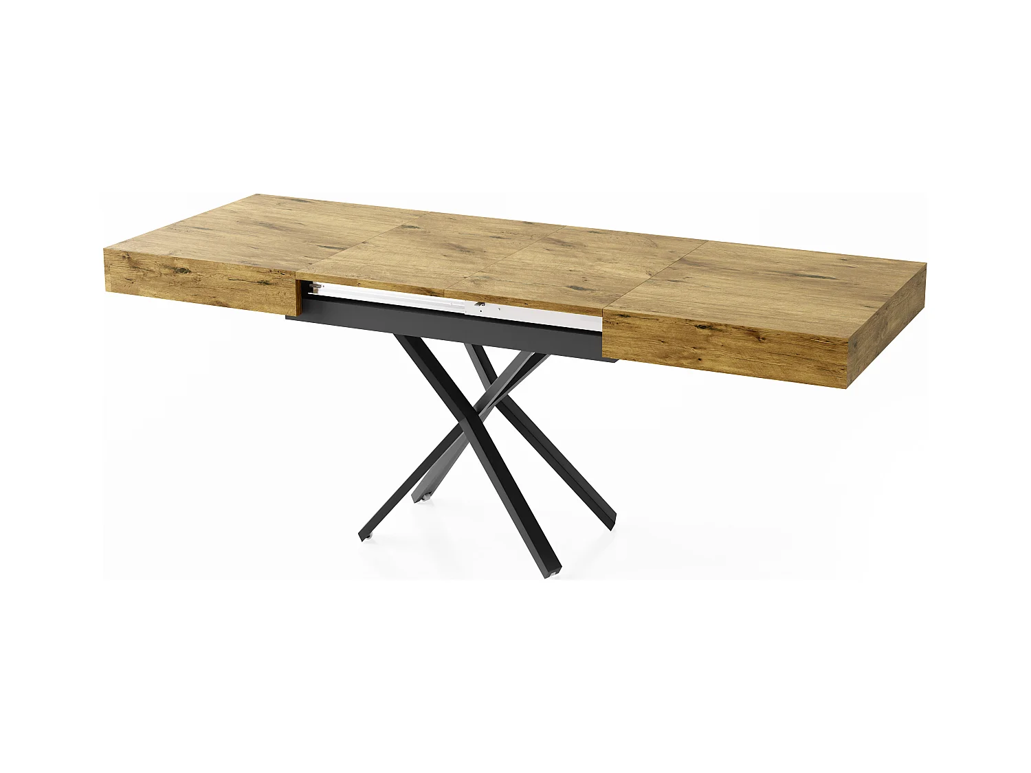 Couchtisch Höhenverstellbar und Ausziehbar Cavetta X - Wohnzimmertisch Esstisch Multifunktionstisch 120-200/80/27-76 cm Lancelot Eiche