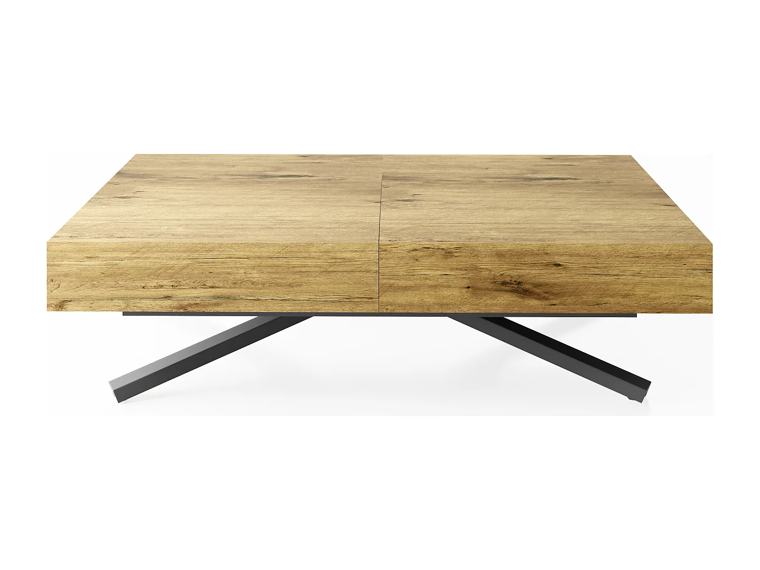 Couchtisch Höhenverstellbar und Ausziehbar Cavetta X - Wohnzimmertisch Esstisch Multifunktionstisch 120-200/80/27-76 cm Lancelot Eiche