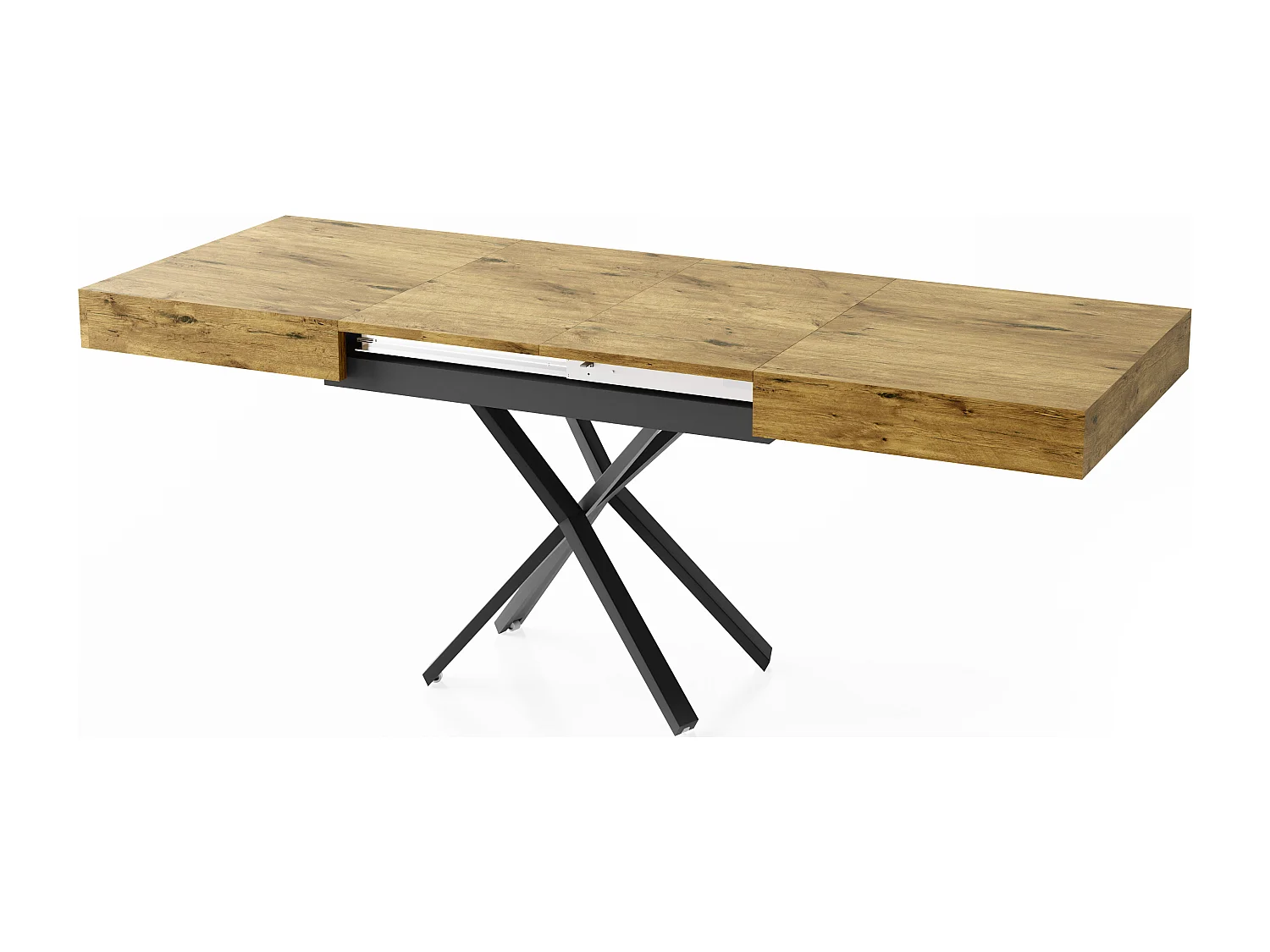 Couchtisch Höhenverstellbar und Ausziehbar Cavetta X - Wohnzimmertisch Esstisch Multifunktionstisch 120-200/80/27-76 cm Lancelot Eiche