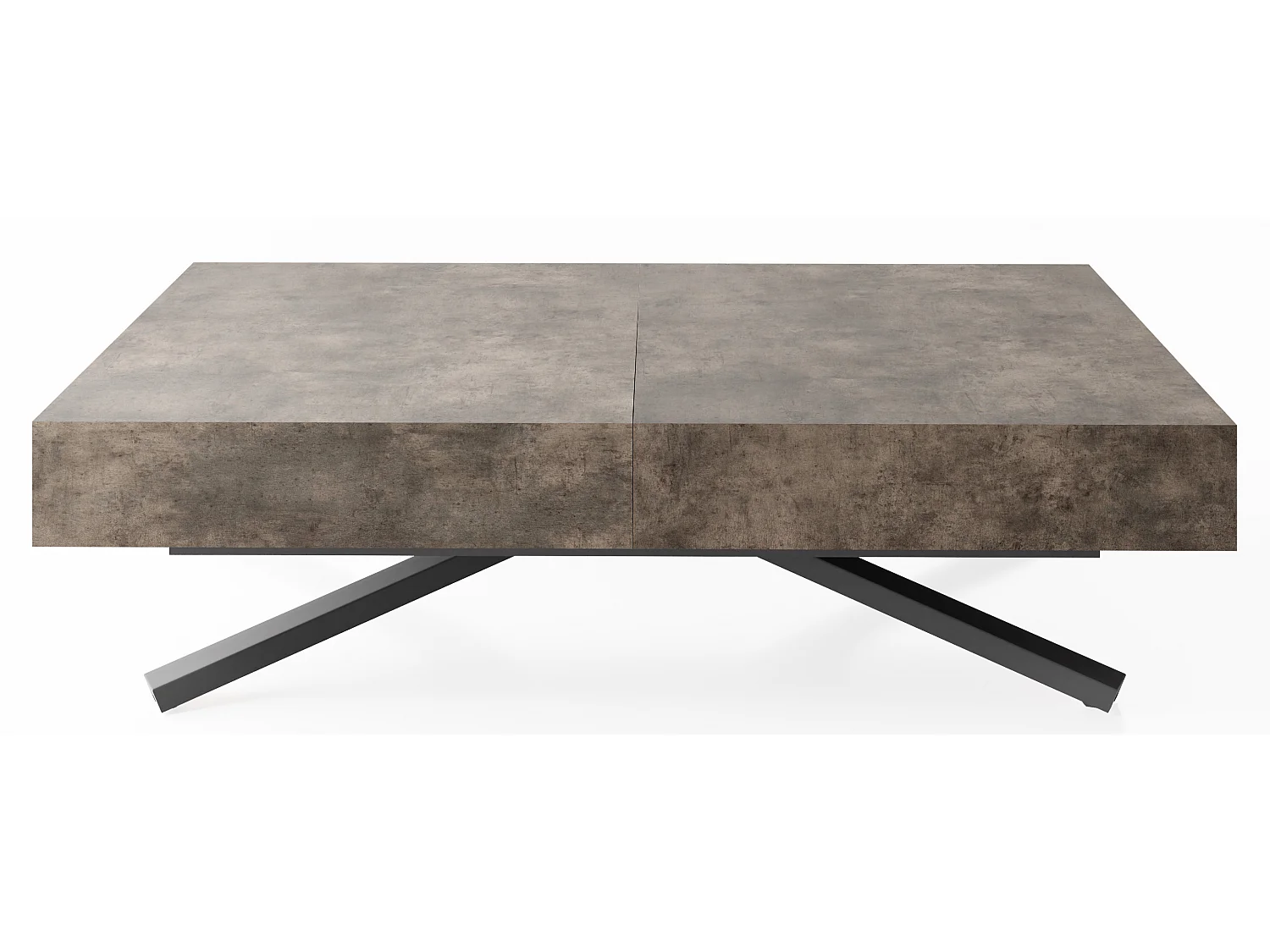 Couchtisch Höhenverstellbar und Ausziehbar Cavetta X - Wohnzimmertisch Esstisch Multifunktionstisch 120-200/80/27-76 cm Beton-Optik Dunkelgrau