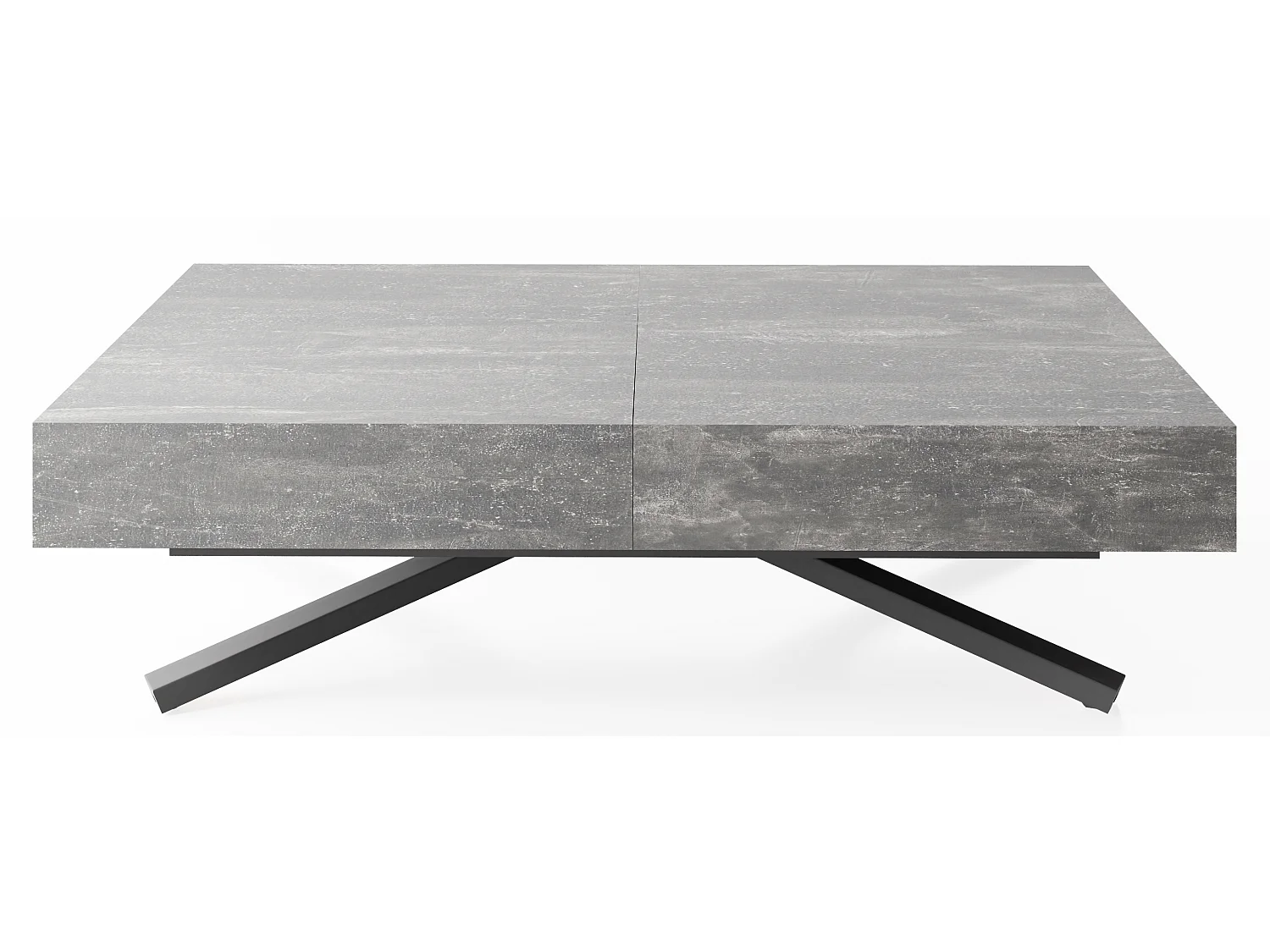 Couchtisch Höhenverstellbar und Ausziehbar Cavetta X - Wohnzimmertisch Esstisch Multifunktionstisch 120-200/80/27-76 cm Beton-Optik Grau