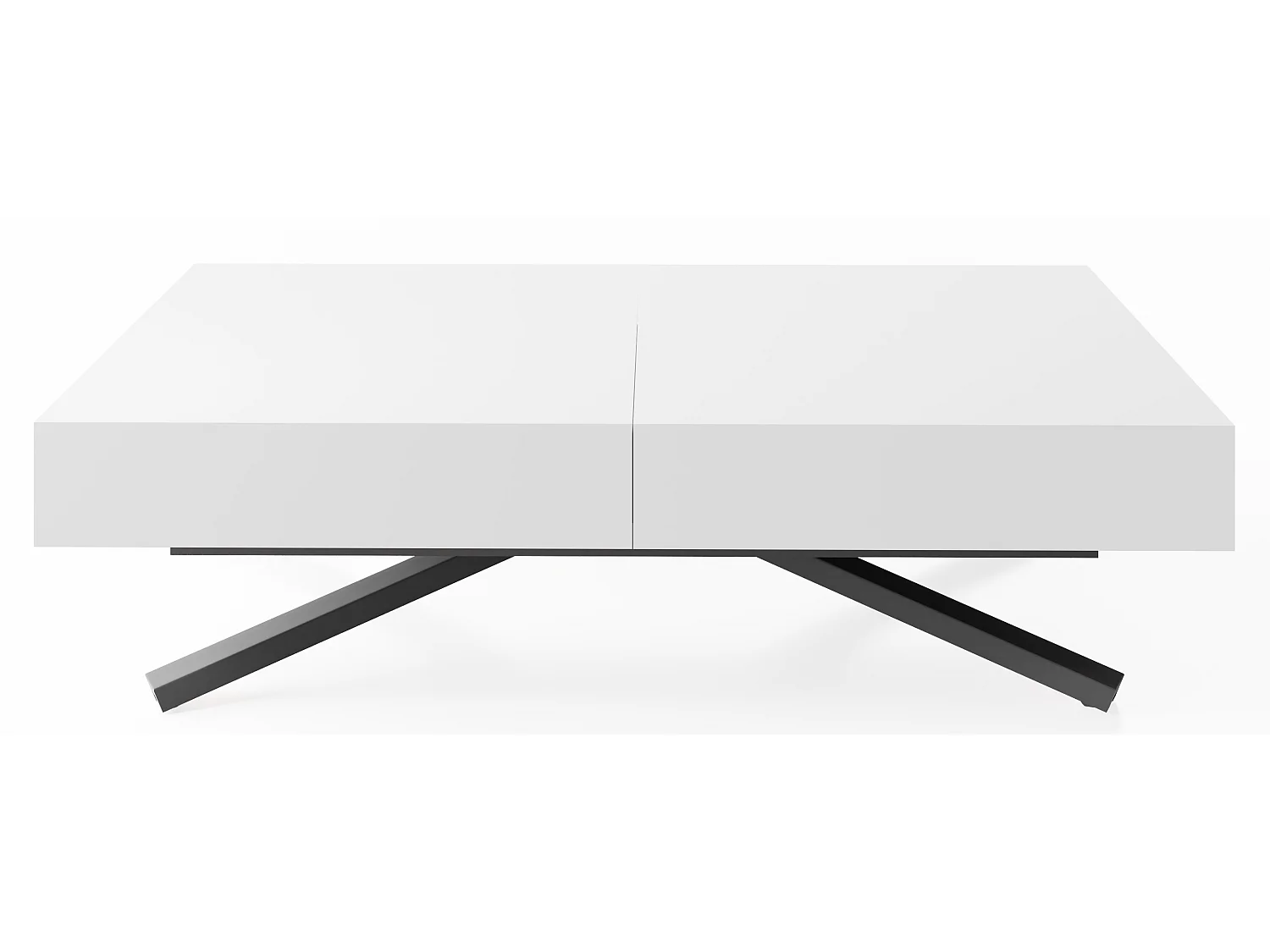 Table Basse Relevable Extensible Cavetta X - Table Multifonction Salon Salle à Manger 120-200/80/27-76 cm Blanc