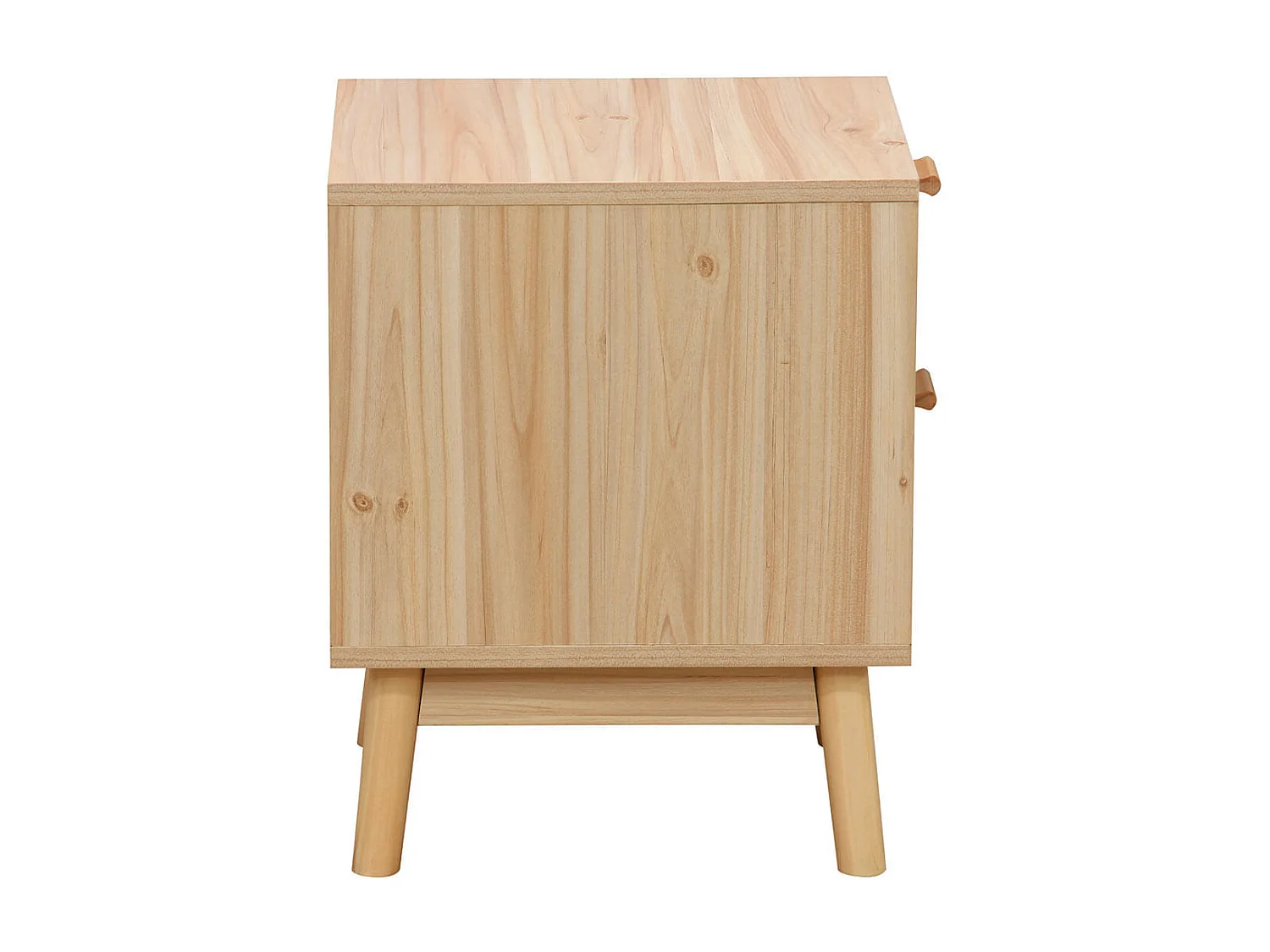 Mesa de cabeceira Vogue com 2 gavetas em melamina de pinho e rattan - 40x48x39 cm