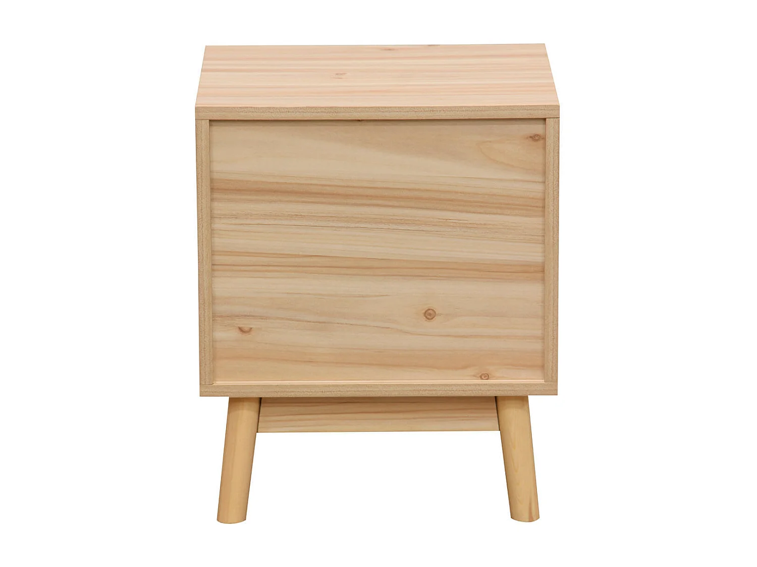 Mesa de cabeceira Vogue com 2 gavetas em melamina de pinho e rattan - 40x48x39 cm