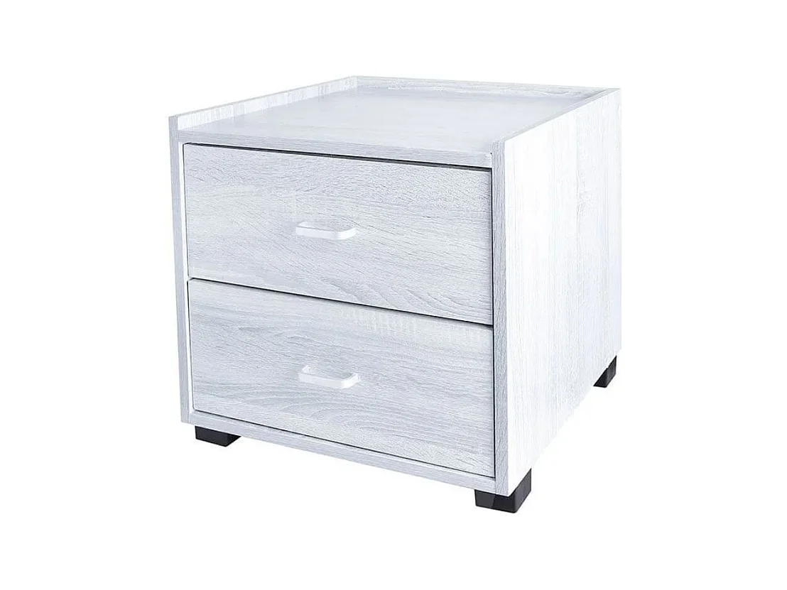 Mesita de noche Boreal 2 cajones blanco 43,5x43x40 cm