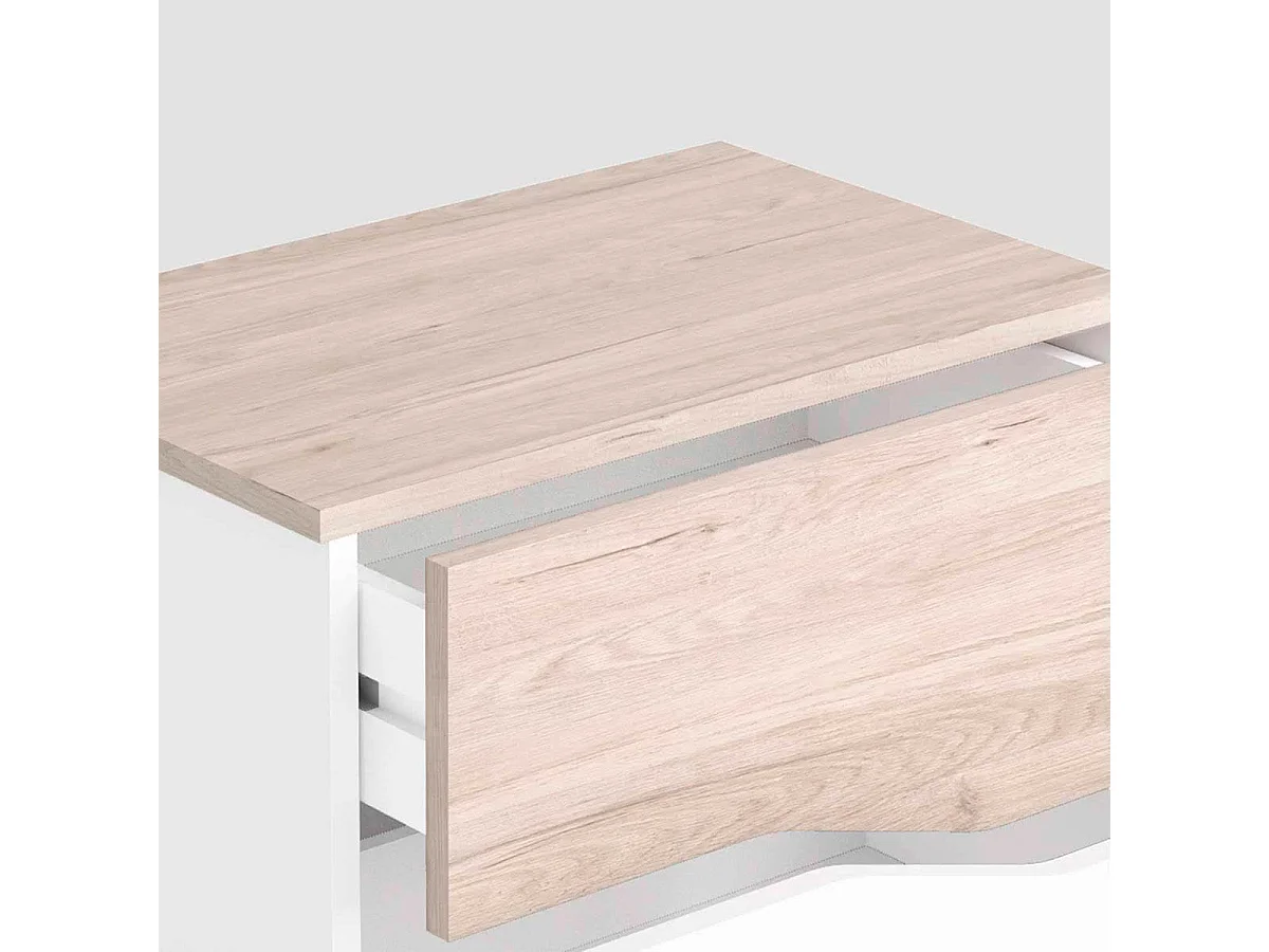 Pack de 2 mesitas de noche Cannes 3 cajones blanco/natural