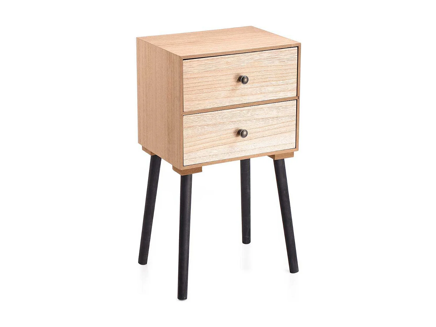 Mesita de noche MOA Vinthera 2 cajones madera 64,5x35x26 cm