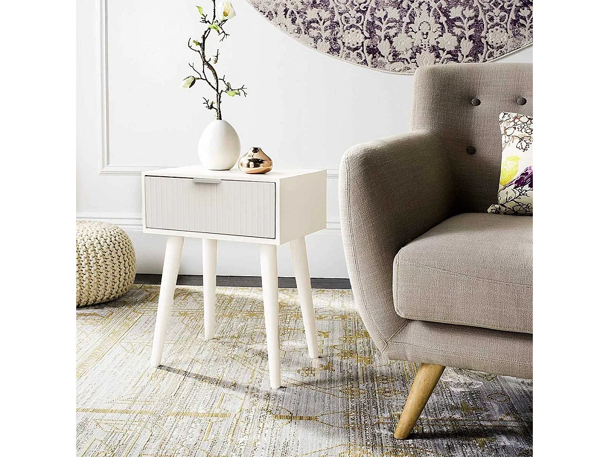 Mesita de noche Freya con cajón blanco 60x40x30 cm Adec