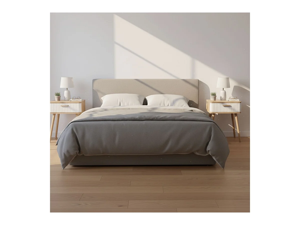 Table de chevet Frisa style nordique blanc/chêne 1 tiroir 40x52x30 cm