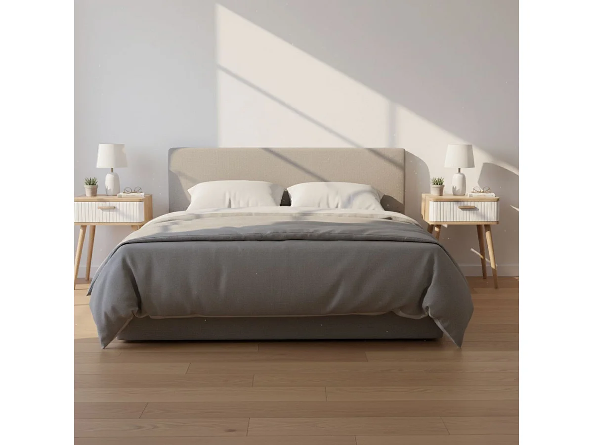 Table de chevet Frisa style nordique blanc/chêne 1 tiroir 40x52x30 cm