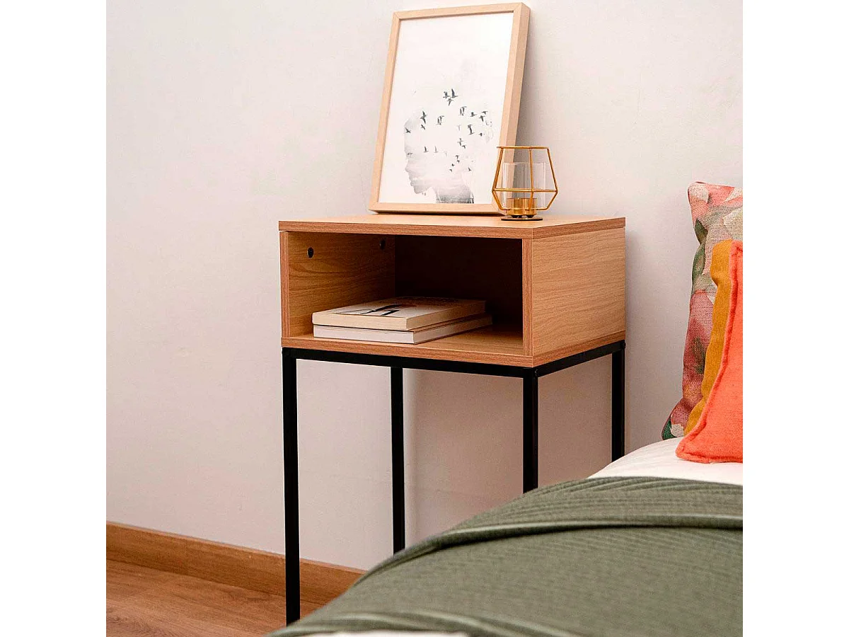 Mesita de noche MOA Vinthera 1 módulo hueco madera 68,2x40x30 cm