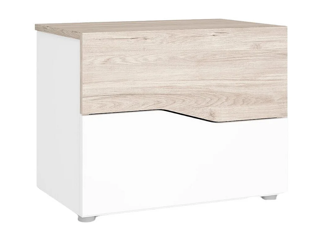Mesita de noche Cannes 2 cajones blanco/sahara 41,5x53,8x34,8 cm