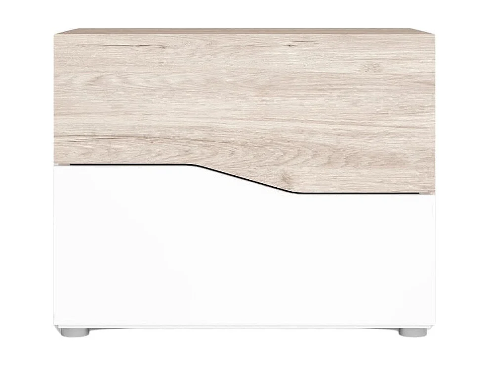 Mesita de noche Cannes 2 cajones blanco/sahara 41,5x53,8x34,8 cm