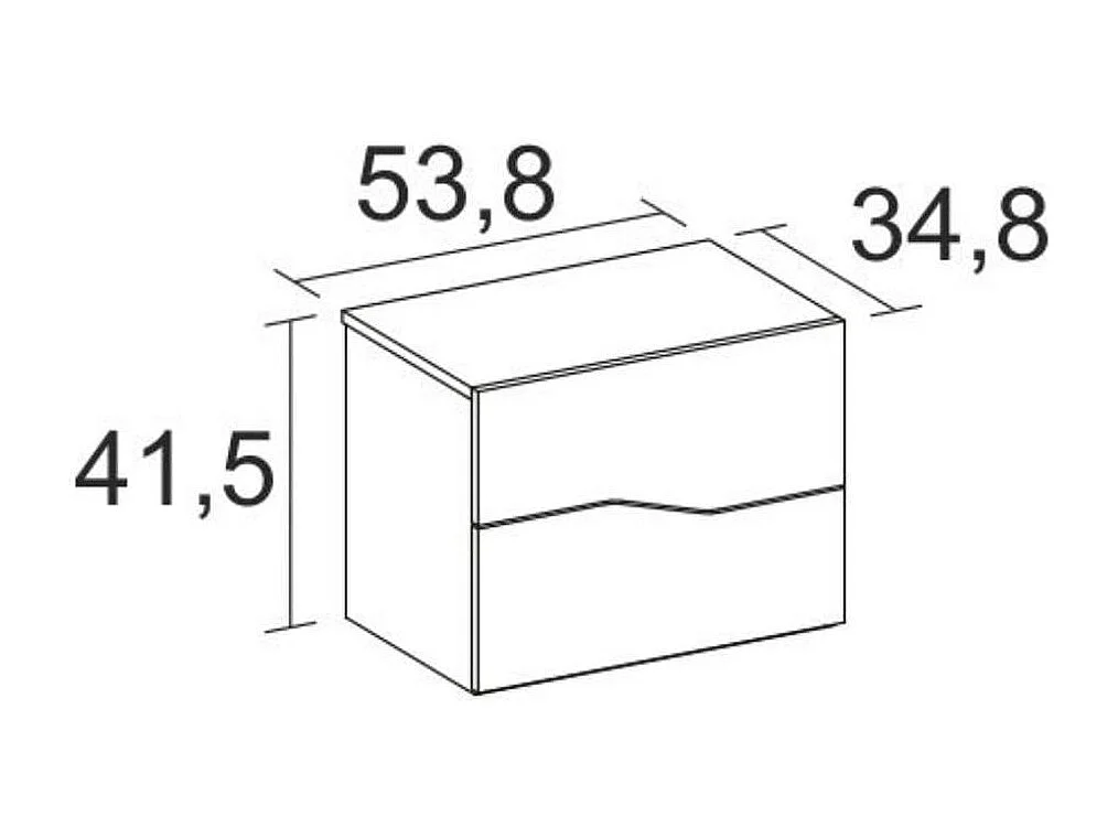 Mesita de noche Cannes 2 cajones blanco/sahara 41,5x53,8x34,8 cm