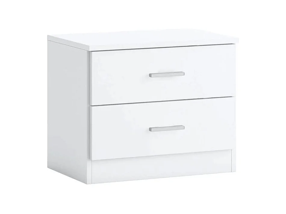 Mesita con dos cajones COUPLE de 50x33,4x41,8 cm -color BLANCO MATE