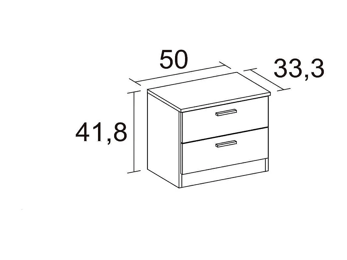 Mesita con dos cajones COUPLE de 50x33,4x41,8 cm -color BLANCO MATE