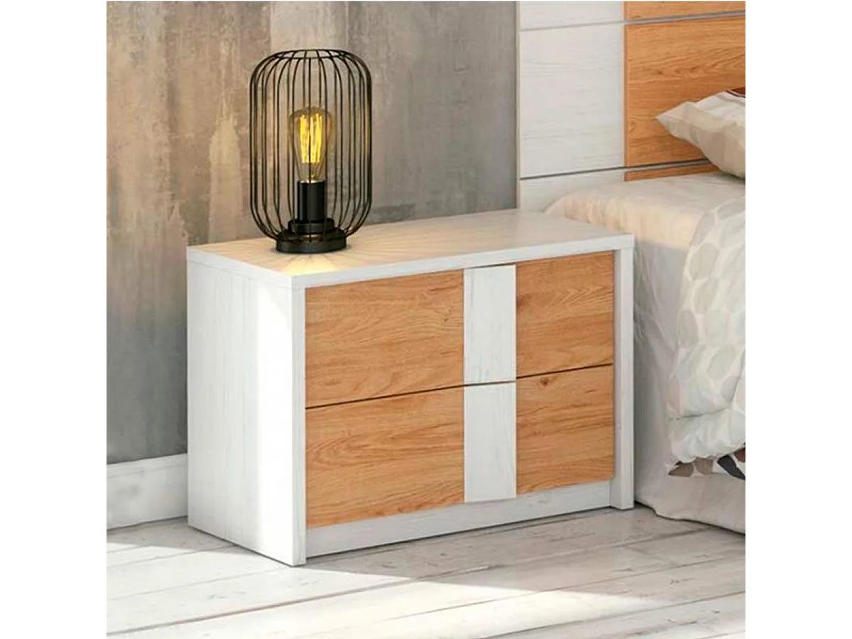 Mesita de noche Merlín 2 cajones 45,5x59,4x36,8 cm