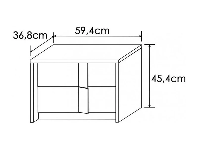 Mesita de noche Merlín 2 cajones 45,5x59,4x36,8 cm