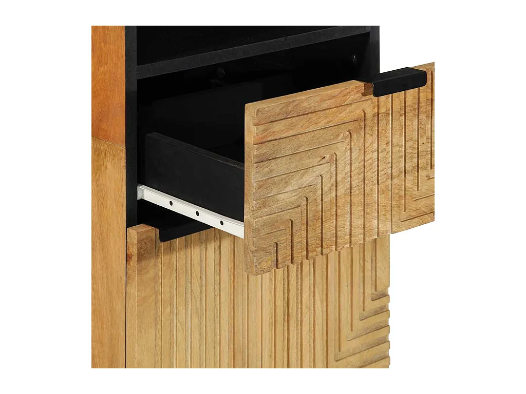 Armoire salle de bain marron 38x33x160 cm bois massif manguier