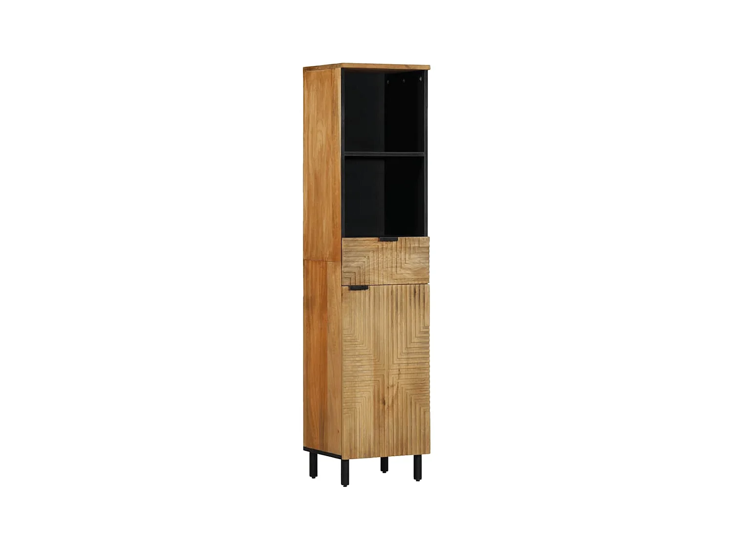 Armoire salle de bain marron 38x33x160 cm bois massif manguier