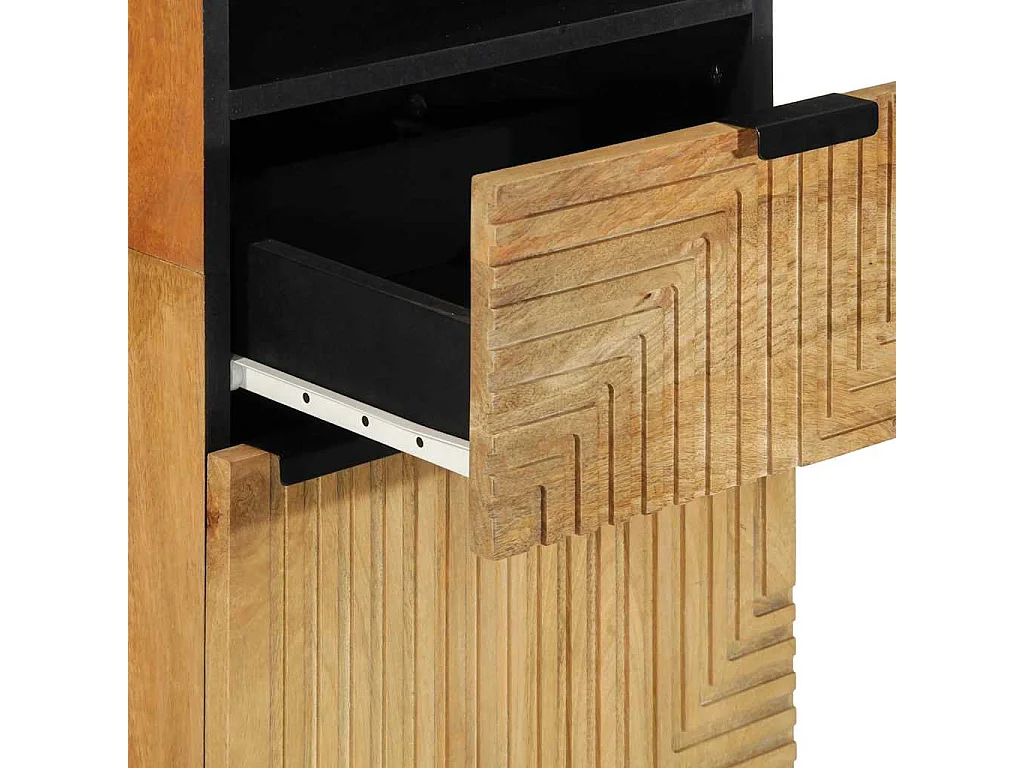 Badschrank Braun 38x33x160 cm Massivholz Mango