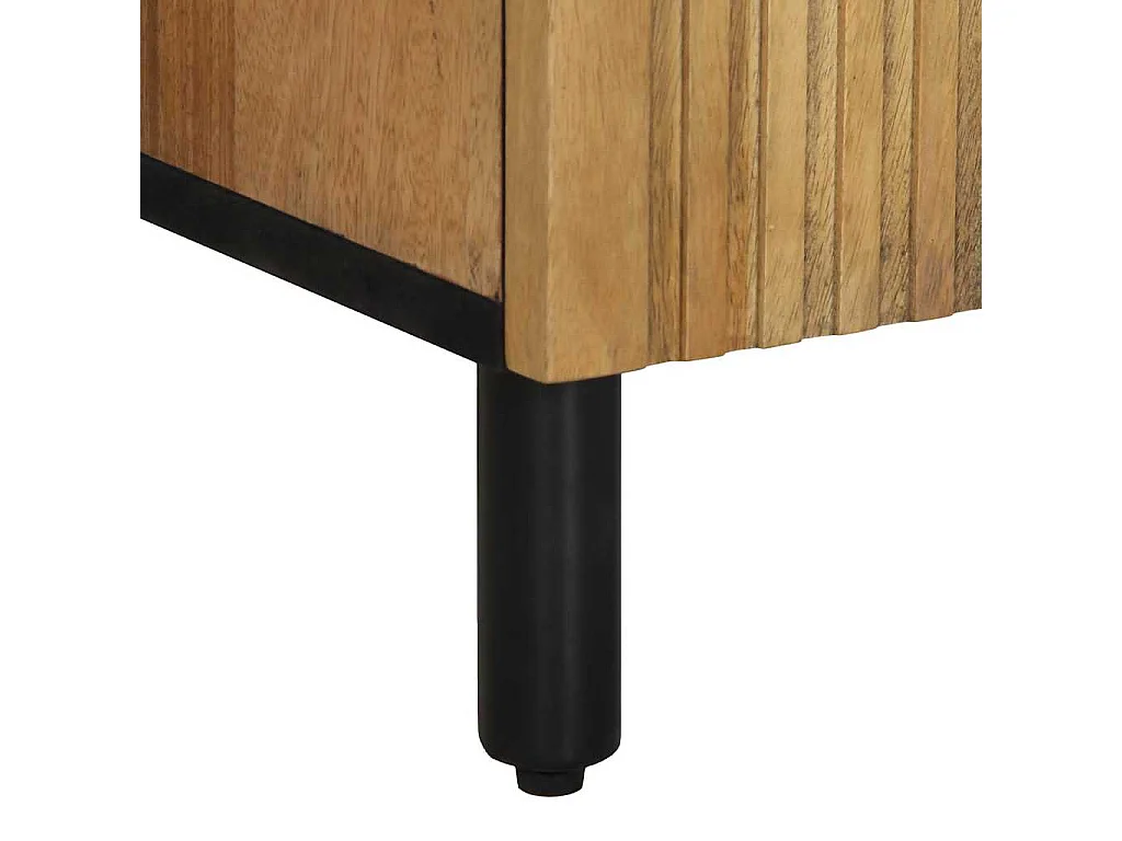 Badschrank Braun 38x33x160 cm Massivholz Mango