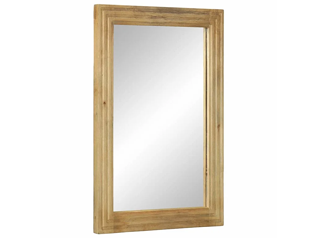 Badspiegel Braun 50x70x2,5 cm Massivholz Mango