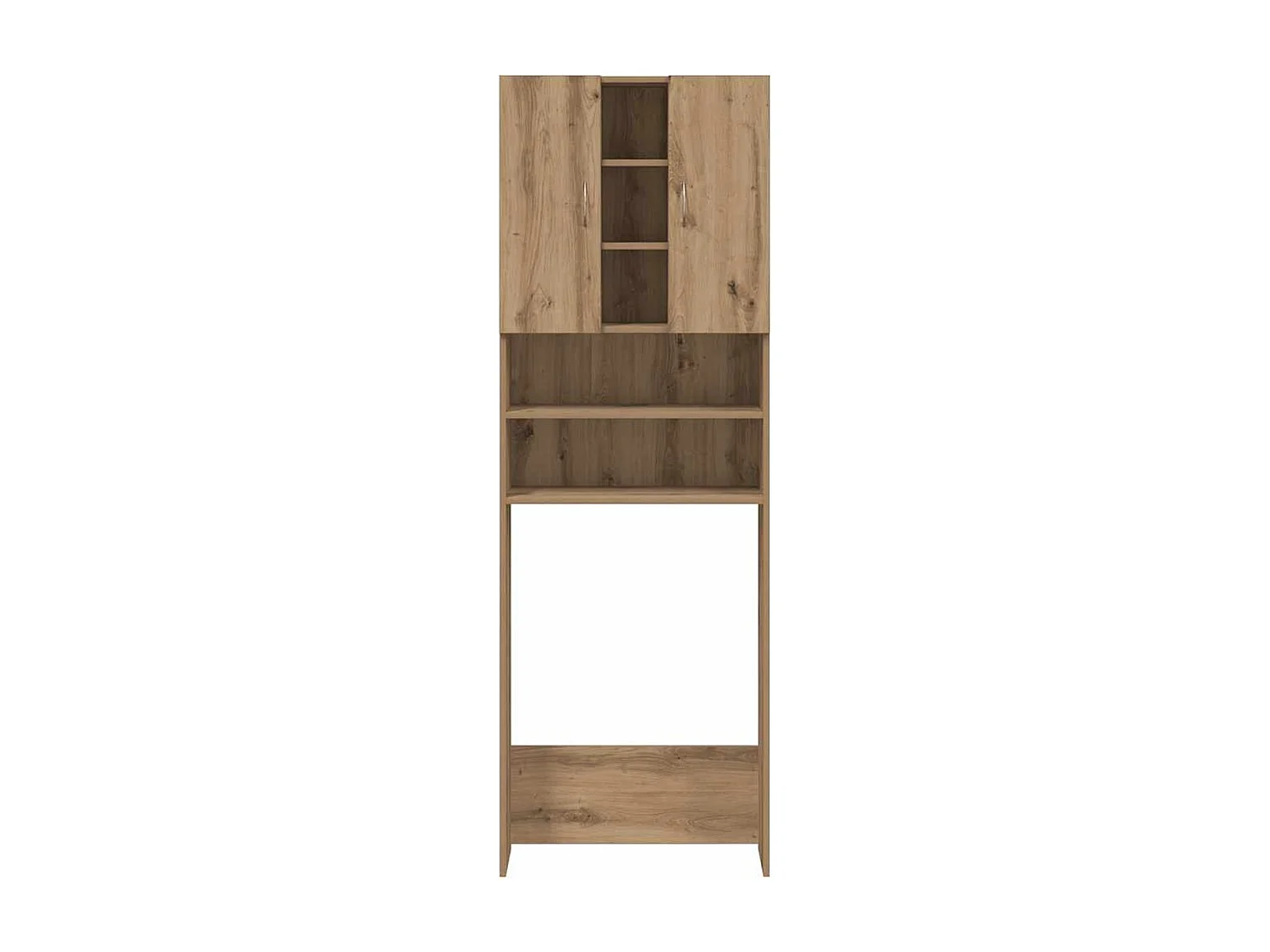 Armario para lavadora Nemo 2 puertas + 5 compartimentos roble 190x64x25,5 cm