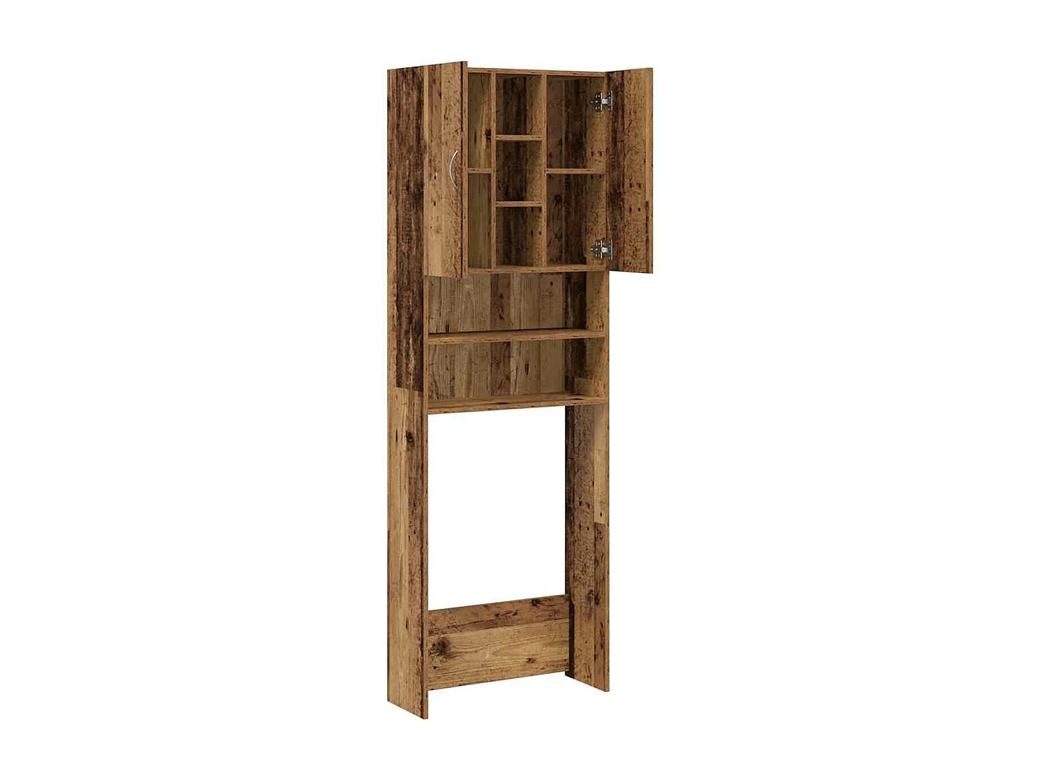 Armario para lavadora Nemo 2 puertas + 5 compartimentos madera 190x64x25,5 cm