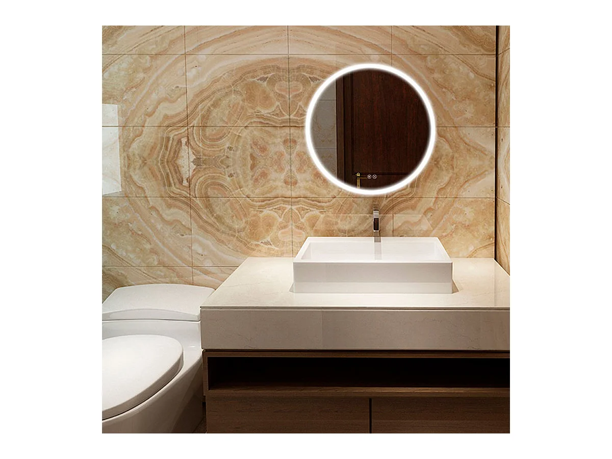 Espejo de baño EDM luz LED 20W forma circular Ø60 cm