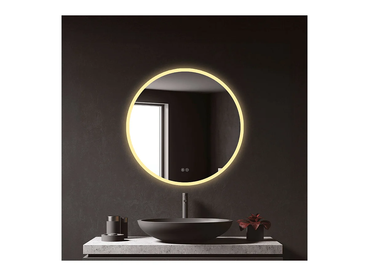 Espejo de baño EDM luz LED 20W forma circular Ø60 cm