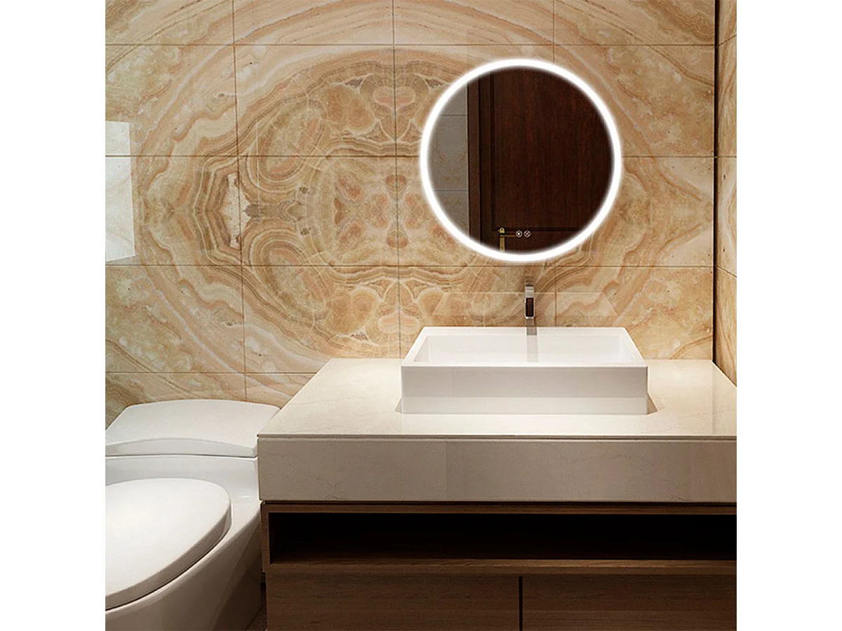 Espejo de baño EDM luz LED 20W forma circular Ø60 cm