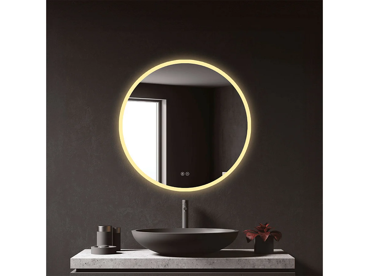 Espejo de baño EDM luz LED 20W forma circular Ø60 cm