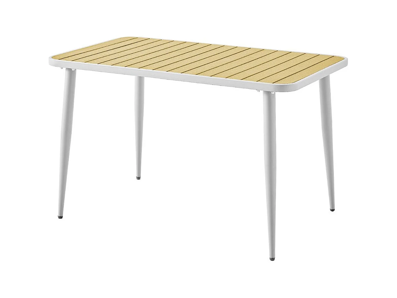 Mesa de jardín Tabarca blanco/natural 74x120x70 cm