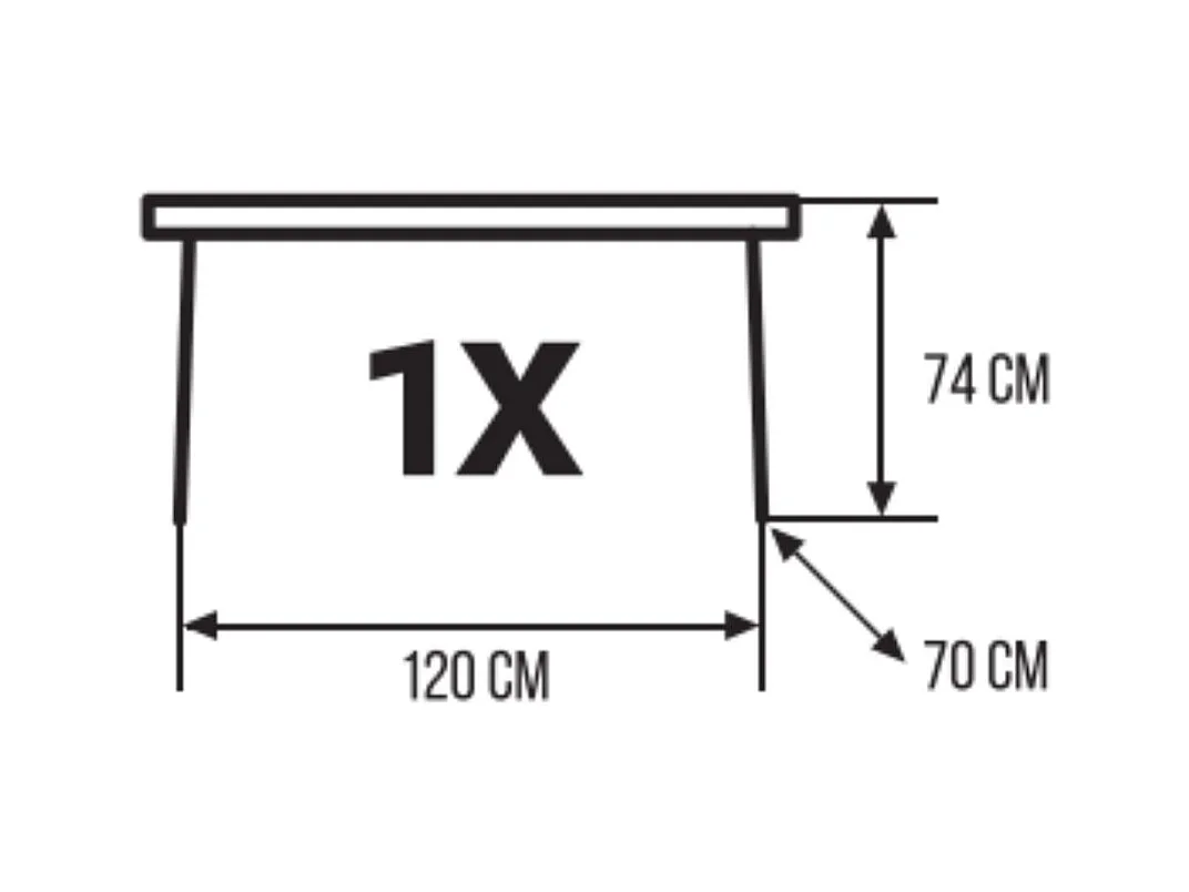 Mesa de jardín Tabarca blanco/natural 74x120x70 cm