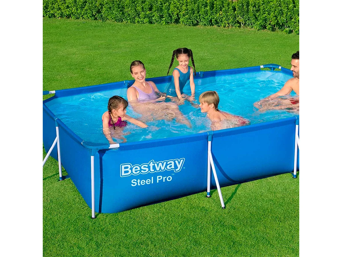 Piscina desmontable Deluxe Splash Frame Pool Bestway 3300L forma rectangular azul 66x300x201 cm