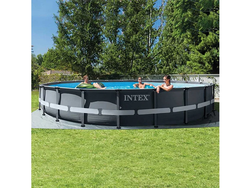 Piscina redonda desmontable Ultra XTR Frame Intex 30079L con depuradora gris oscuro Ø610x122 cm