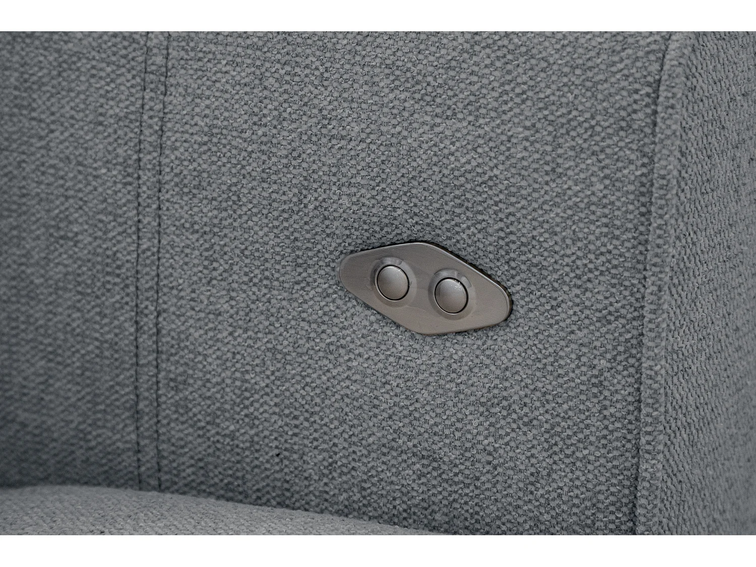 QUARTZ Sofa 3-Sitzer mit Ausziehsitz und verstellbare Kopfstützen, grau