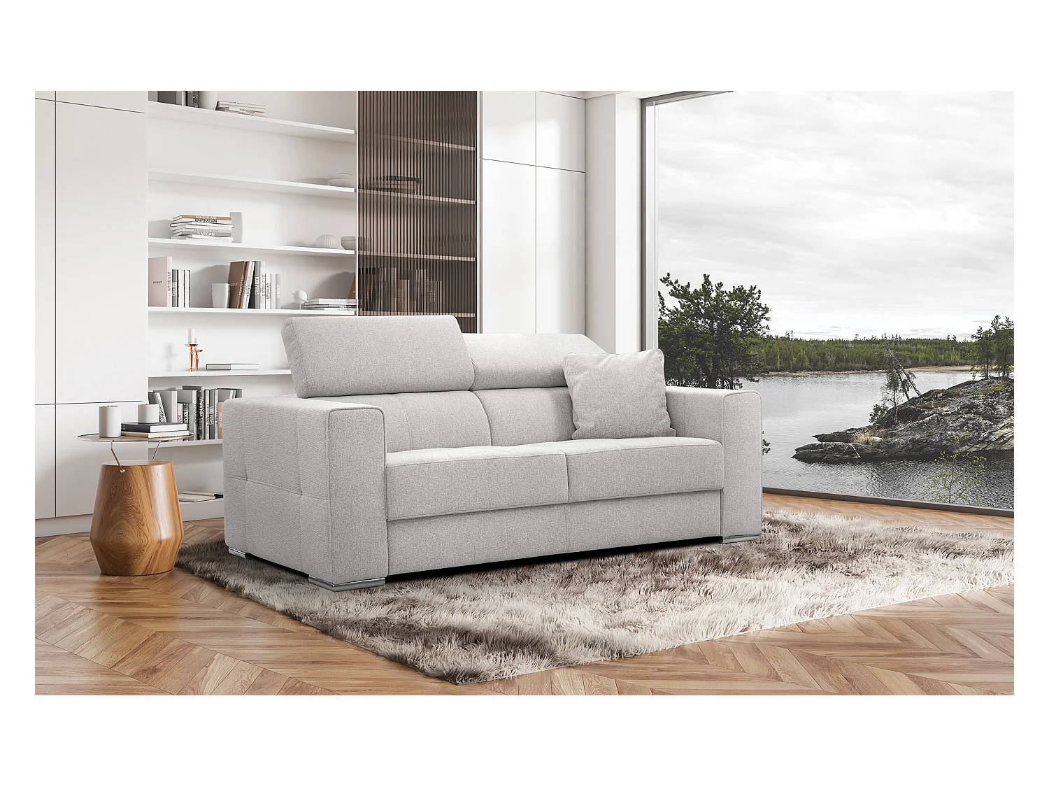 QUARTZ Sofa 3-Sitzer, silbergrau