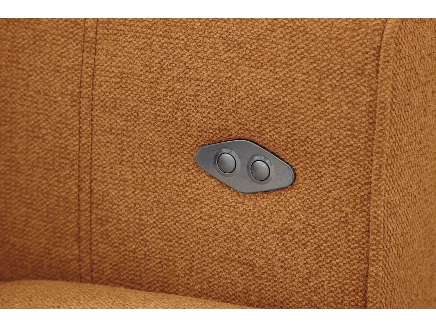 Canapé 3 places avec siège extensible et appuis-tête réglables, tissu orange - QUARTZ