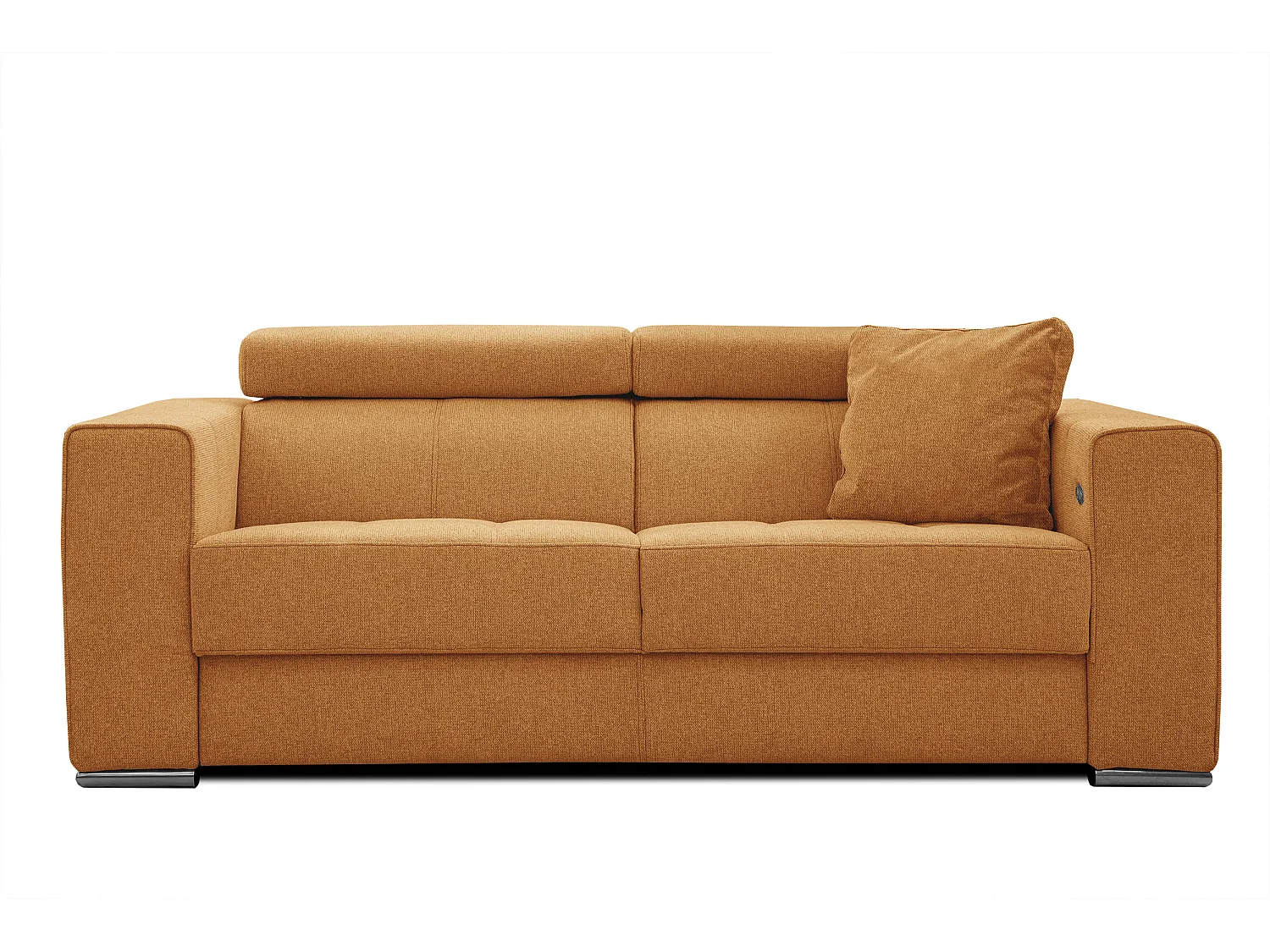 QUARTZ Sofa 3-Sitzer mit Ausziehsitz und verstellbare Kopfstützen, orange