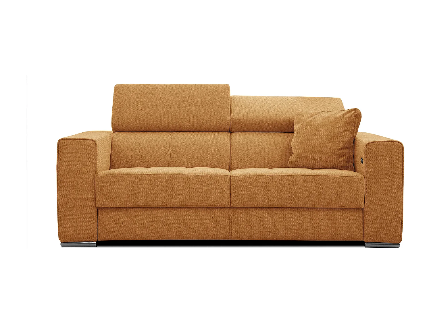 QUARTZ Sofa 3-Sitzer mit Ausziehsitz und verstellbare Kopfstützen, orange