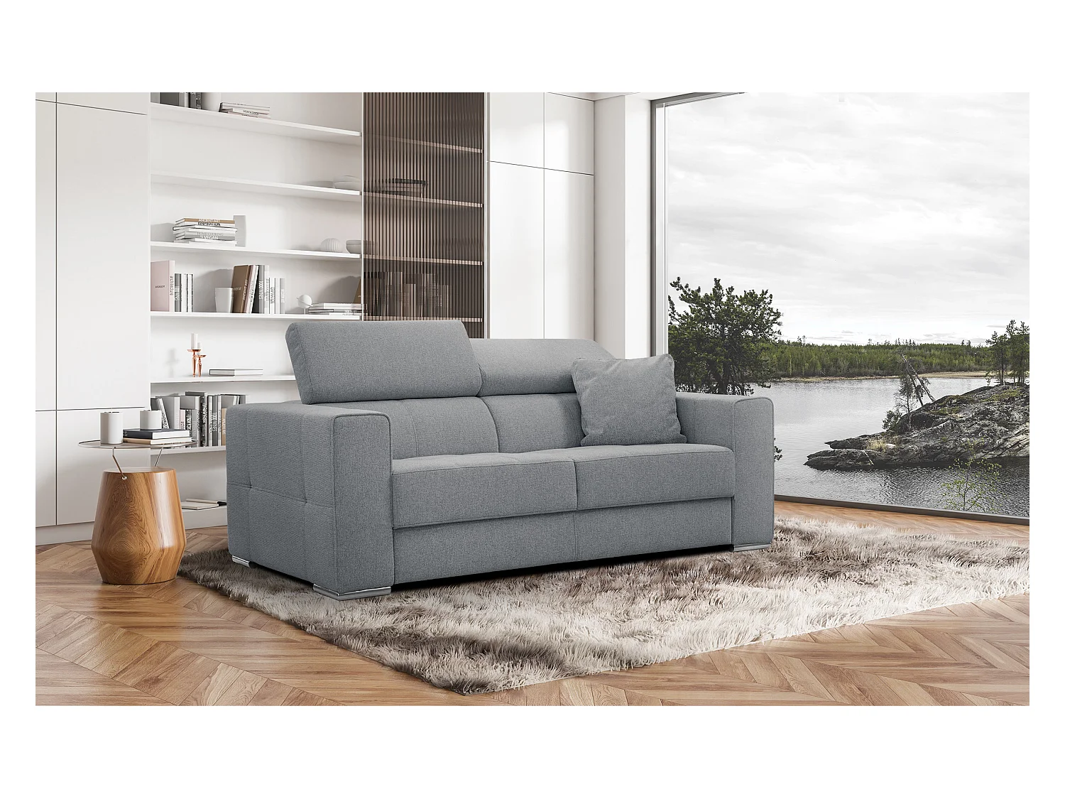 QUARTZ Sofa 3-Sitzer, grau