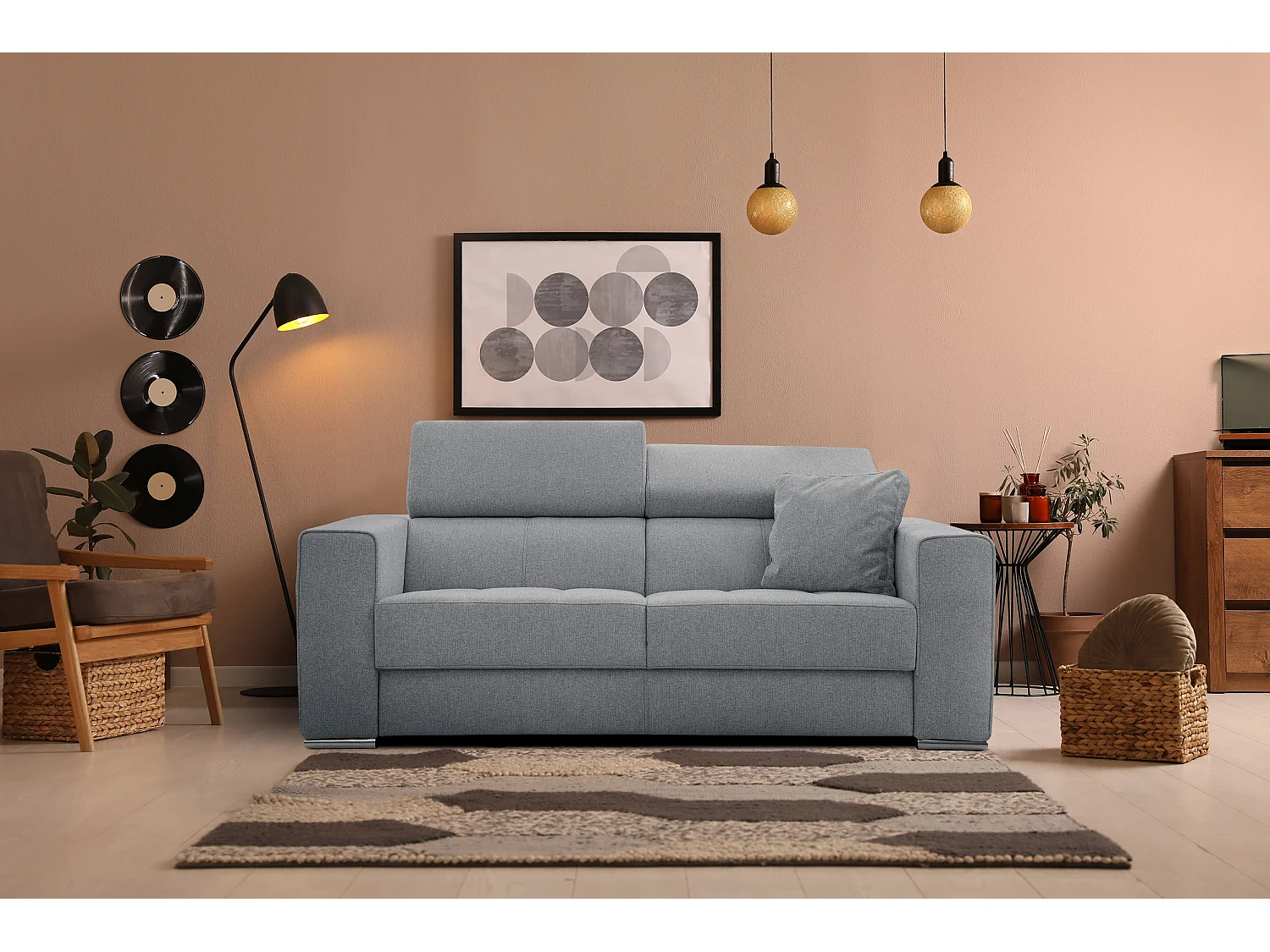 QUARTZ Sofa 3-Sitzer, grau