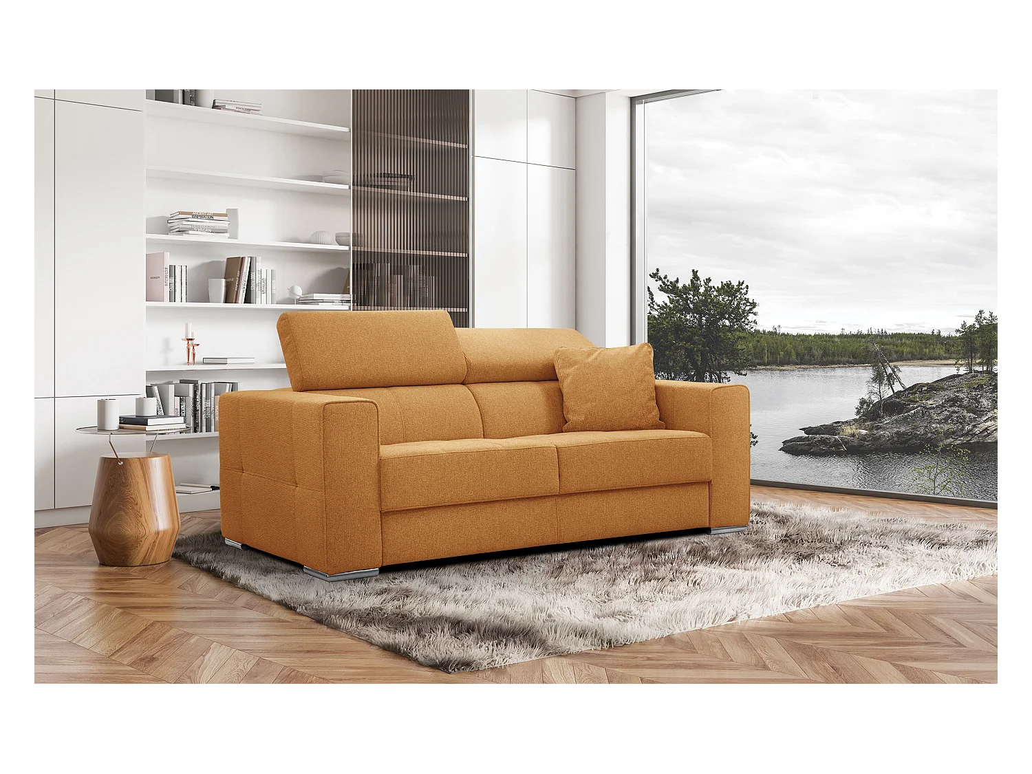 QUARTZ Sofa 3-Sitzer, orange