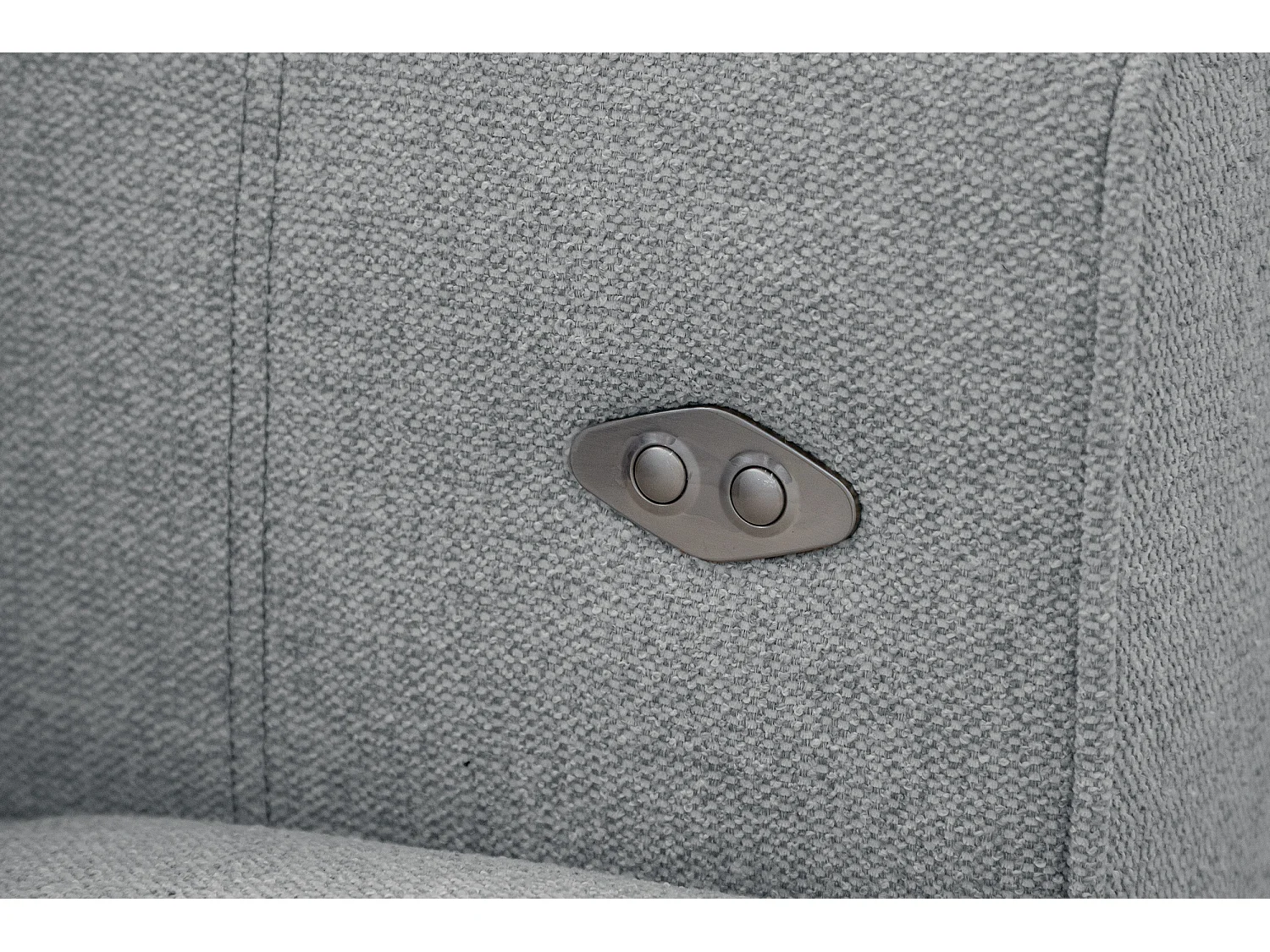 Canapé 3 places avec siège extensible et appuis-tête réglables, tissu gris argenté - QUARTZ