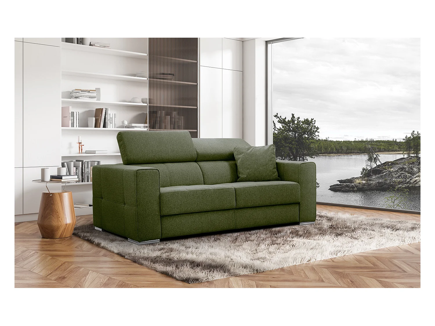 QUARTZ Sofa 3-Sitzer, olive