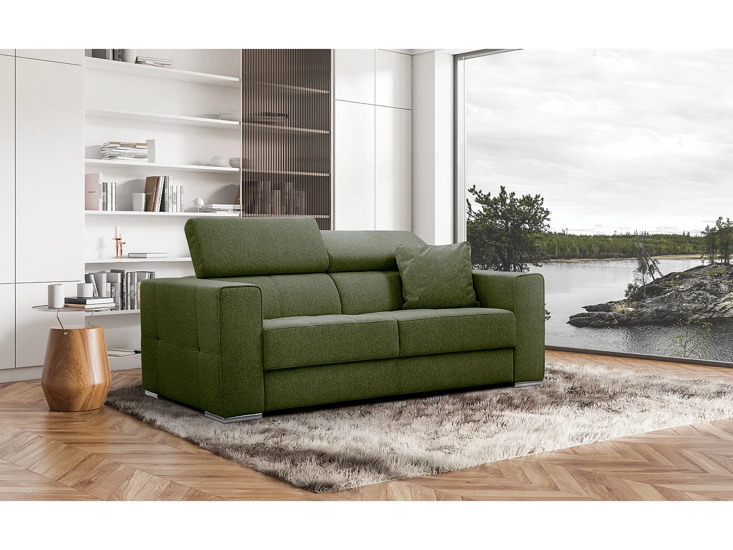 QUARTZ Sofa 3-Sitzer, olive