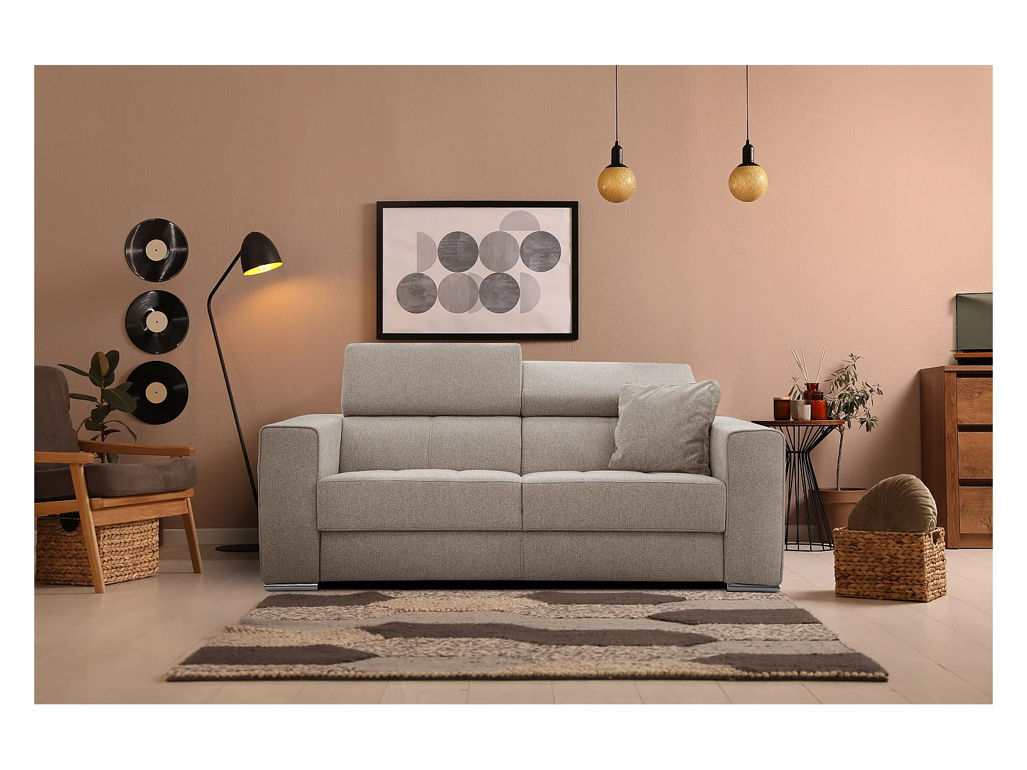 QUARTZ Sofa 3-Sitzer, taupe